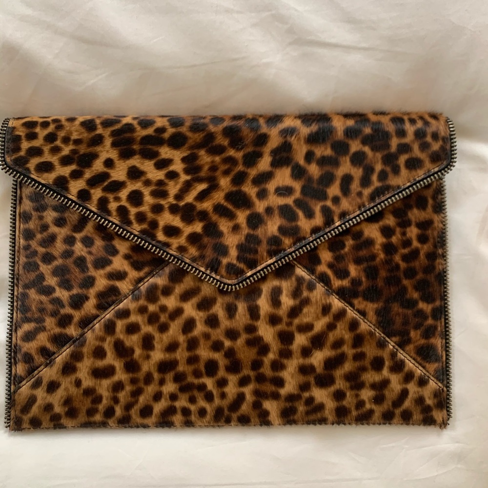 Rebecca Minkoff envelope clutch in leopard print